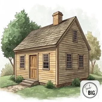 Watercolor picture support for the word Home: places where people live