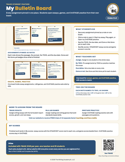 My Bulletin Board one-page flyer preview.