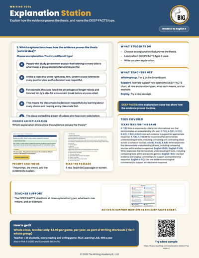 Explanation Station one-page flyer preview.