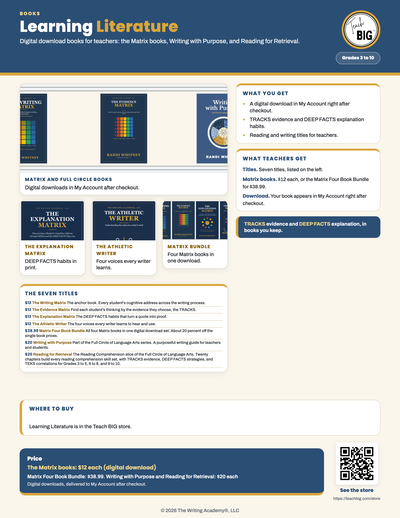 Learning Literature one-page flyer preview.