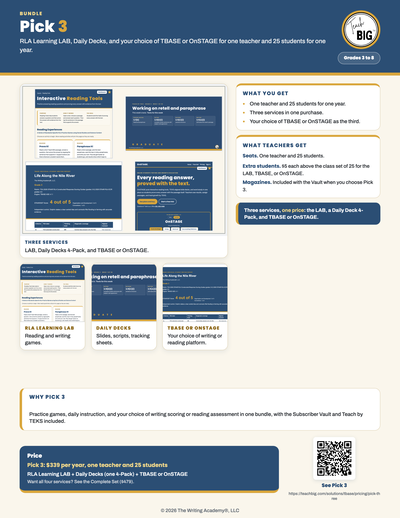 Pick 3 one-page flyer preview.