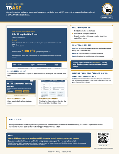 TBASE one-page flyer preview.