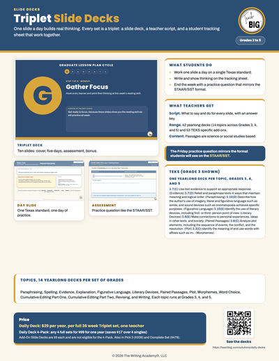 Triplet Slide Decks one-page flyer preview.