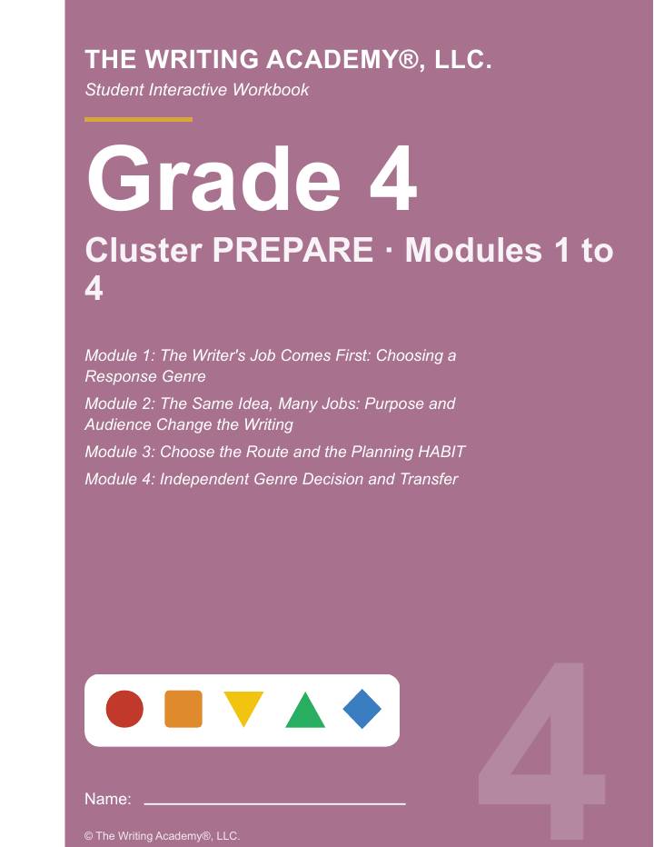 First page of Grade 4 Student Interactive Workbooks