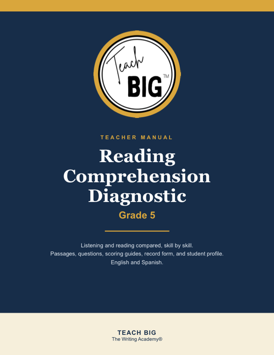 Cover of the Reading Comprehension Diagnostic teacher manual for Grade 5.