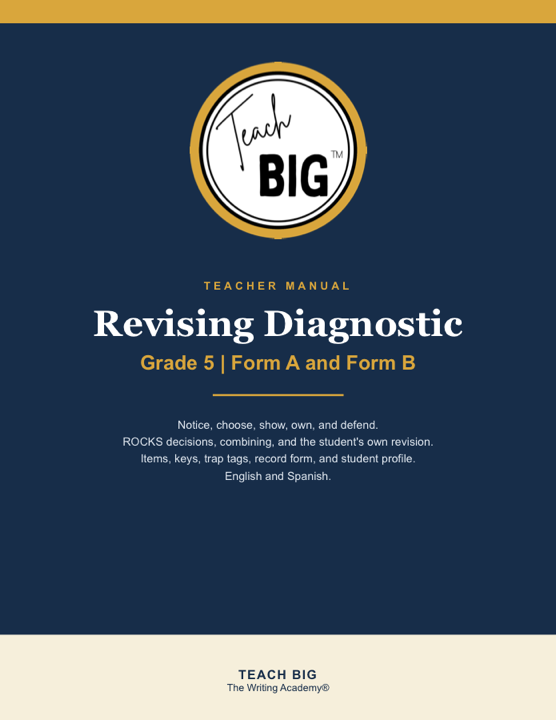 Cover of the Grade 5 Revising Diagnostic teacher manual, Form A and Form B.