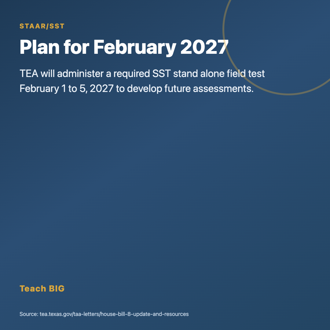 Flyer: required SST stand alone field test February 1 to 5, 2027
