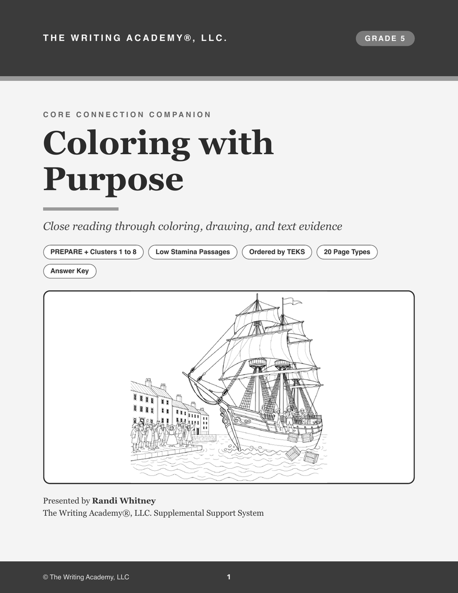 Cover of Coloring with Purpose: Grade 5