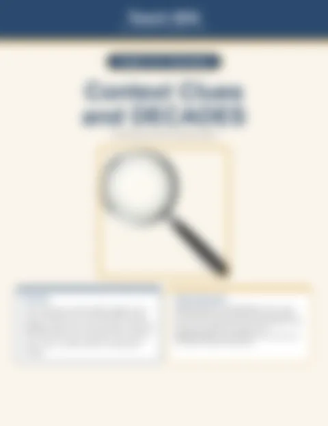Preview of inside pages from Context Clues and DECADES. Select to enlarge.
